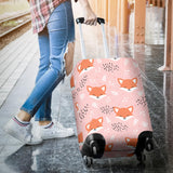 Cute Fox Pattern Pink Background Luggage Covers