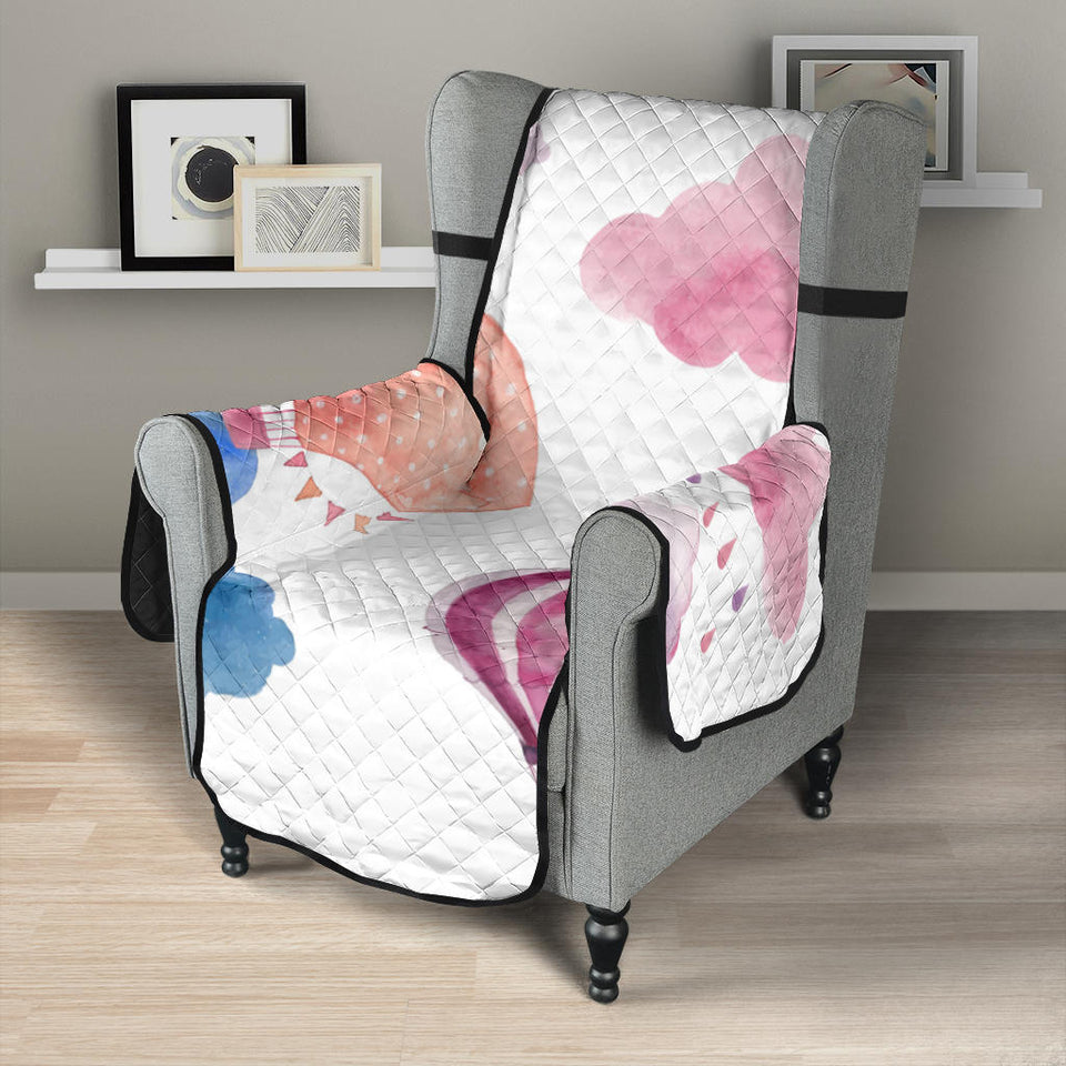 Watercolor air balloon cloud pattern Chair Cover Protector