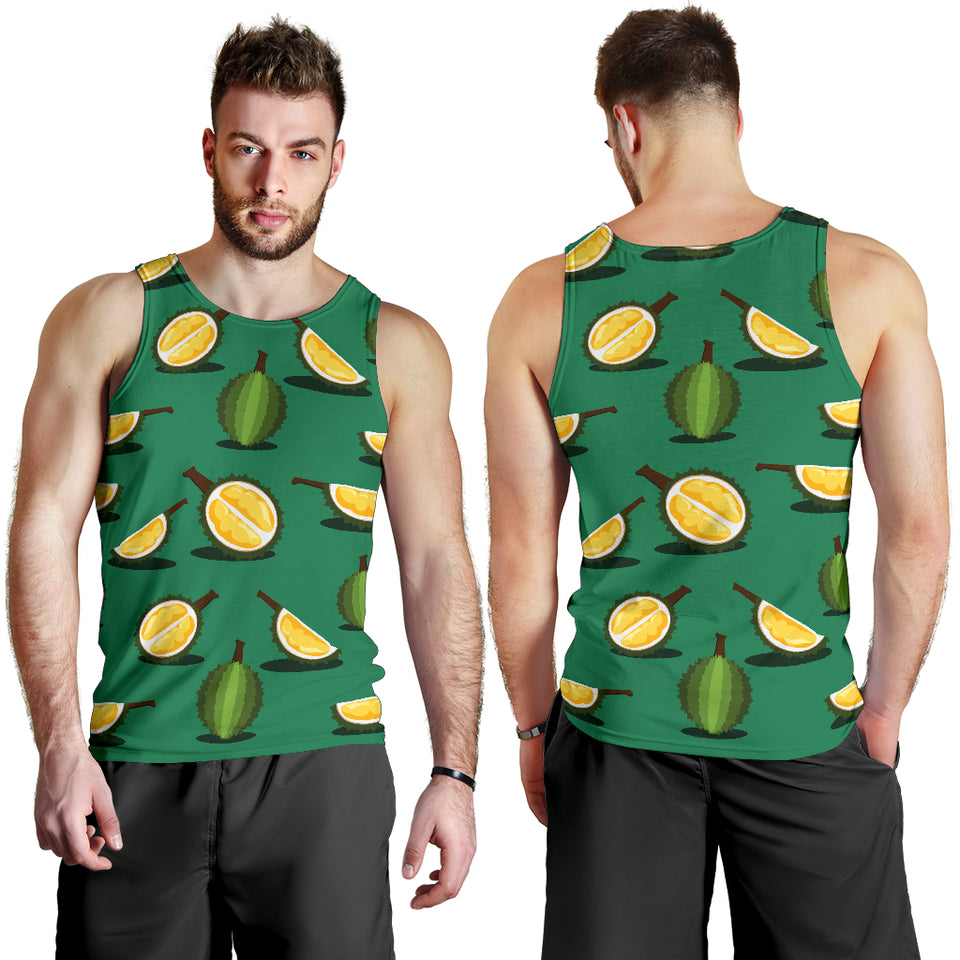 Durian pattern green background Men Tank Top