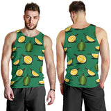 Durian pattern green background Men Tank Top