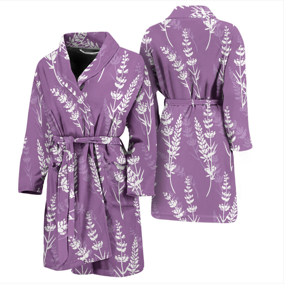 Lavender Flowers Purple Pattern Men'S Bathrobe