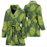 Hop Pattern Hop Cone Background Women'S Bathrobe