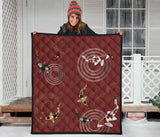 Koi Fish Carp Fish Red Background Premium Quilt