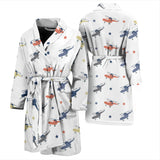 Cute Helicopter Star Pattern Men'S Bathrobe