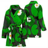 Frog Waterlily Pattern Women'S Bathrobe