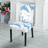 Blue Whale Pattern Dining Chair Slipcover