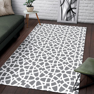 Arabic Gray Pattern Area Rug