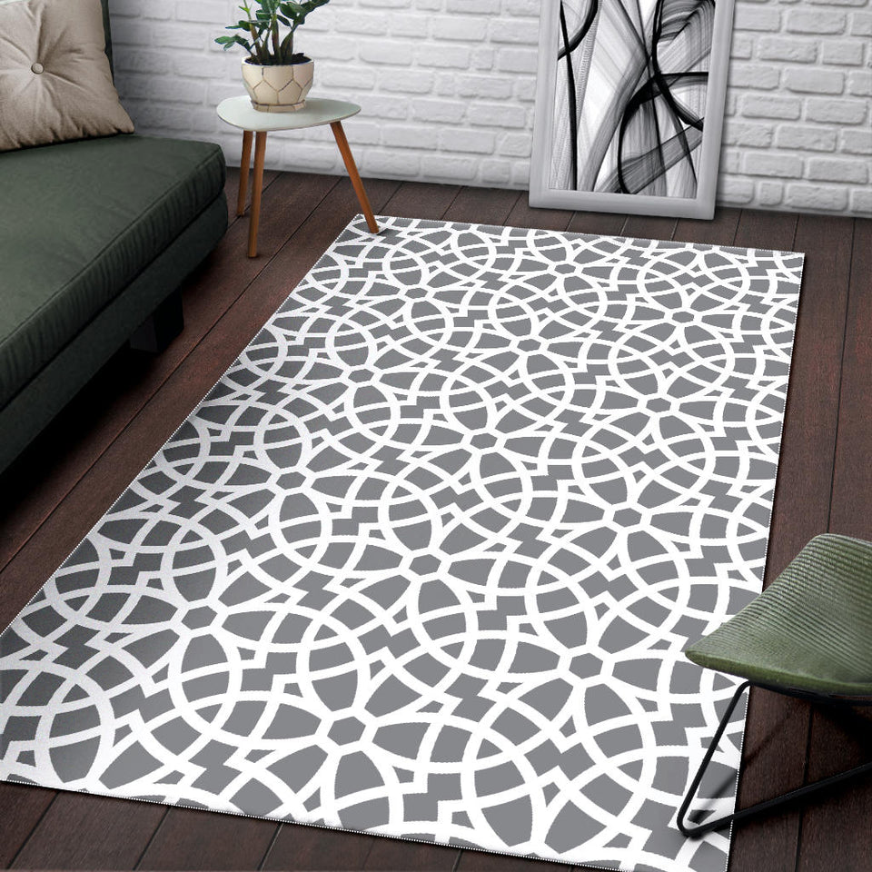 Arabic Gray Pattern Area Rug