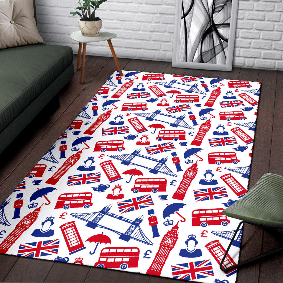 British Pattern Print Design 01 Area Rug