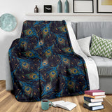 Beautiful Peacock Feather Pattern Premium Blanket