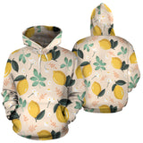 Lemon Flower Leave Pattern Men Women Pullover Hoodie