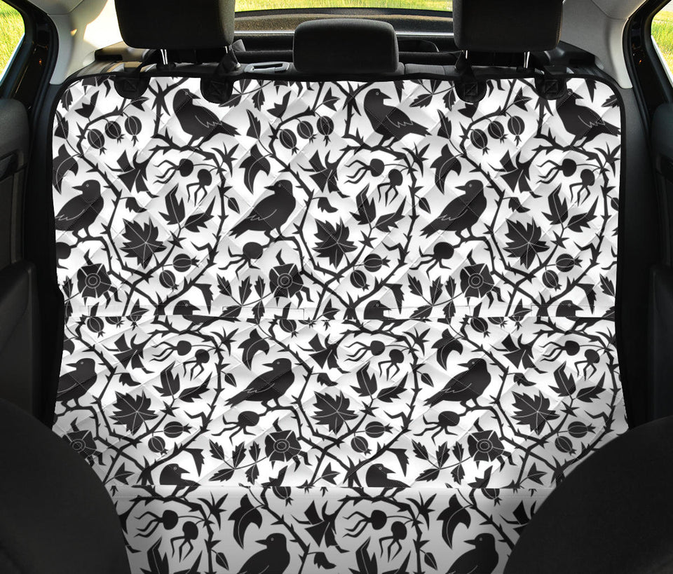 Crow Dark Floral Pattern Dog Car Seat Covers