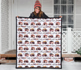 Camper Van Pattern Print Design 01 Premium Quilt