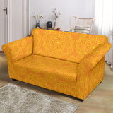 Orange Traditional Indian Element Pattern Loveseat Couch Slipcover