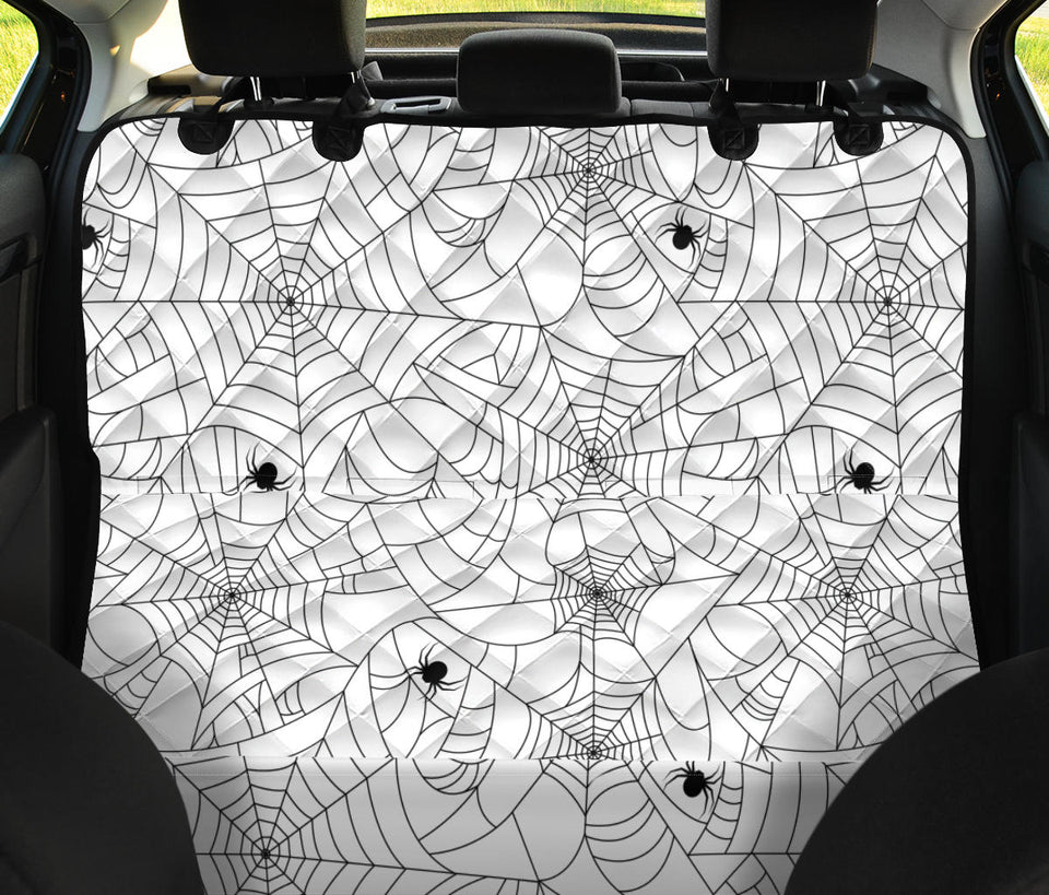 Spider Web Cobweb Pattern White Background Dog Car Seat Covers