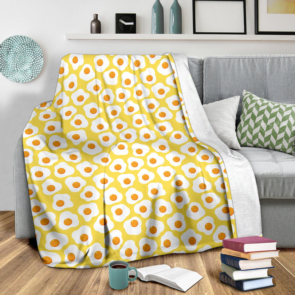 Fried Eggs Pattern Print Design 05 Premium Blanket