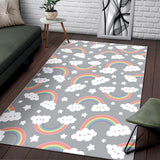 Cute Rainbow Clound Star Pattern Area Rug
