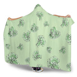 Broccoli Sketch Pattern Hooded Blanket