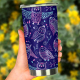 Cute Owls Pattern Boho Style Ornament Tumbler