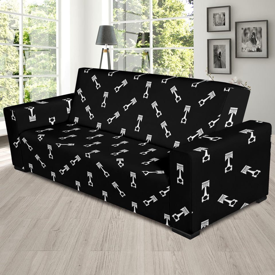 Engine Piston Black Theme Pattern Print Design 03 Sofa Slipcover