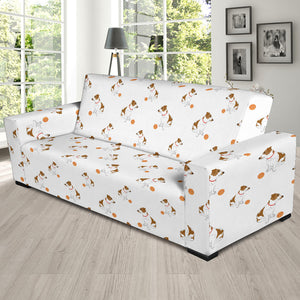 Jack Russel Pattern Print Design 05 Sofa Slipcover