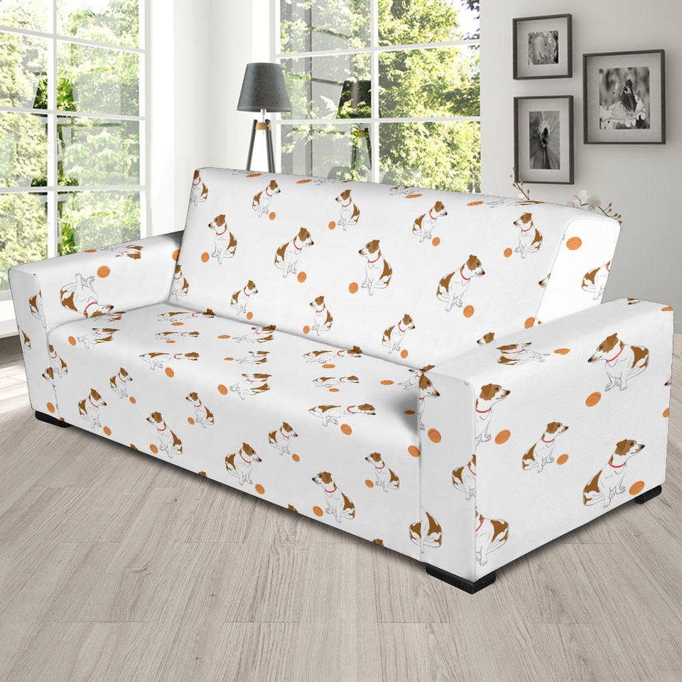 Jack Russel Pattern Print Design 05 Sofa Slipcover