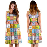 Chemistry Periodic Table Pattern Print Design 01 Sleeveless Midi Dress