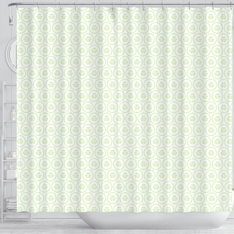 Cucumber Pattern Background Shower Curtain Fulfilled In US
