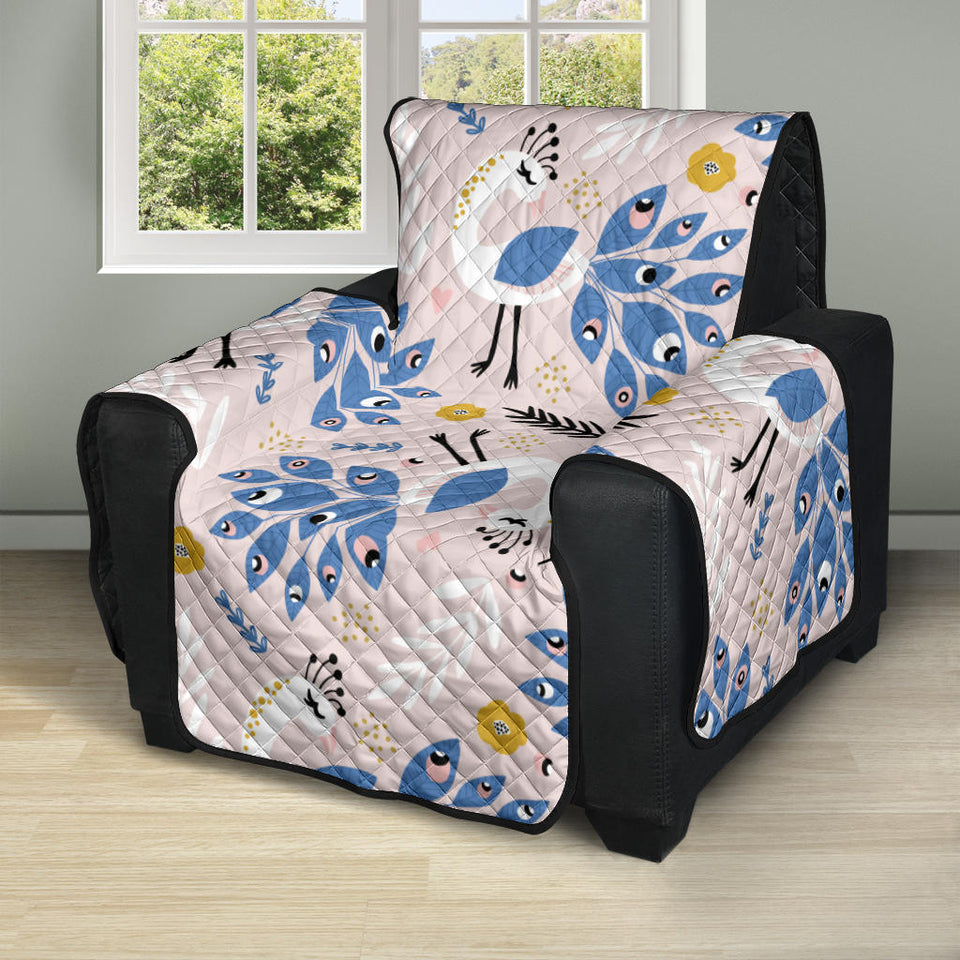 Cute peacock pattern Recliner Cover Protector