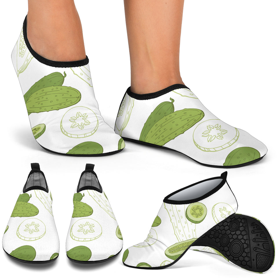 Cucumber Sketch Pattern Aqua Shoes