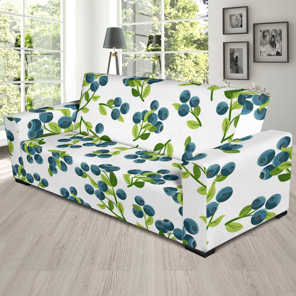 Blueberry White Background Sofa Slipcover