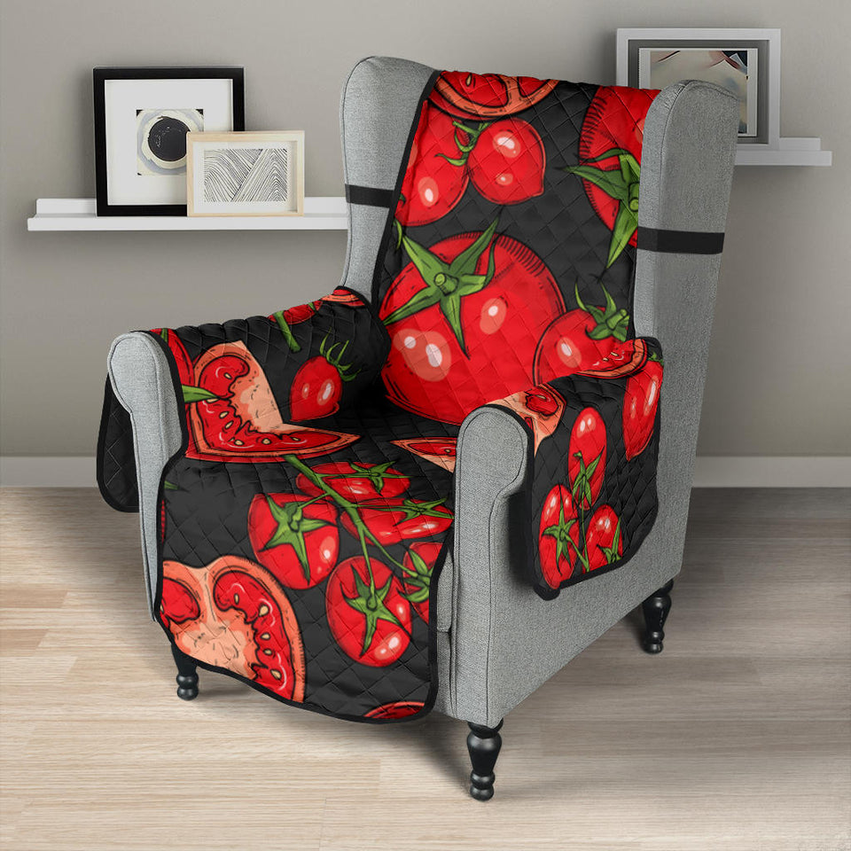 Tomato black background Chair Cover Protector