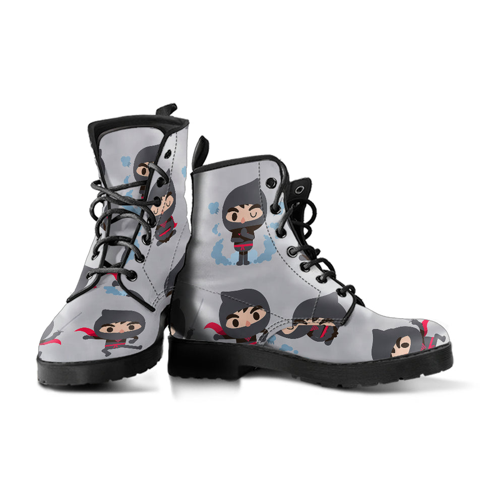 Cute Ninja Pattern Leather Boots