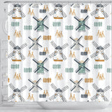 Windmill Pattern Shower Curtain Fulfilled In US