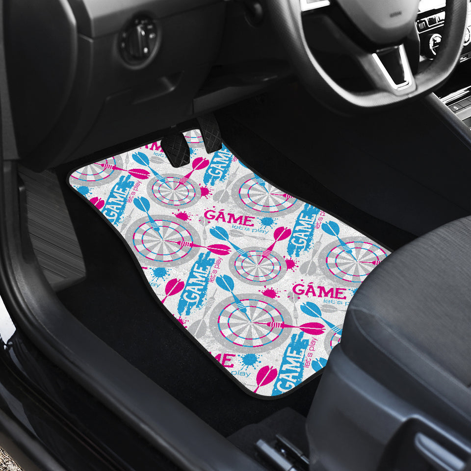 Darts Pattern Print Design 01 Front and Back Car Mats