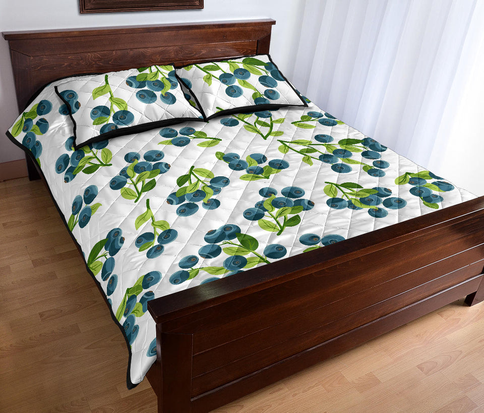 blueberry white background Quilt Bed Set