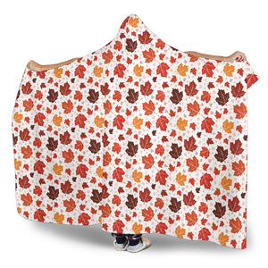Colorful Maple Leaf Pattern Hooded Blanket