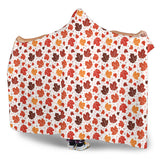 Colorful Maple Leaf Pattern Hooded Blanket