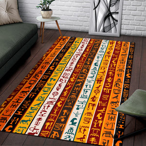 Egypt Hieroglyphics Pattern Print Design 01 Area Rug