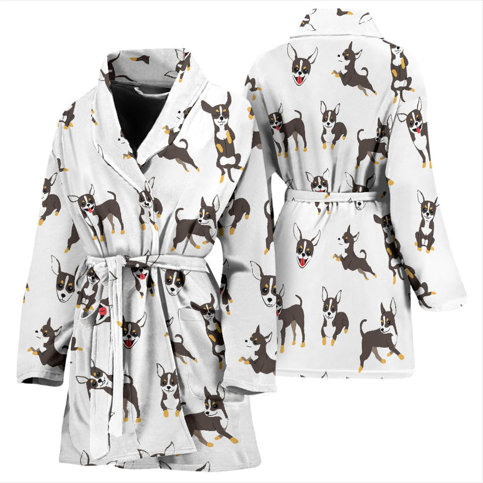Chihuahua Dog Pattern Women'S Bathrobe