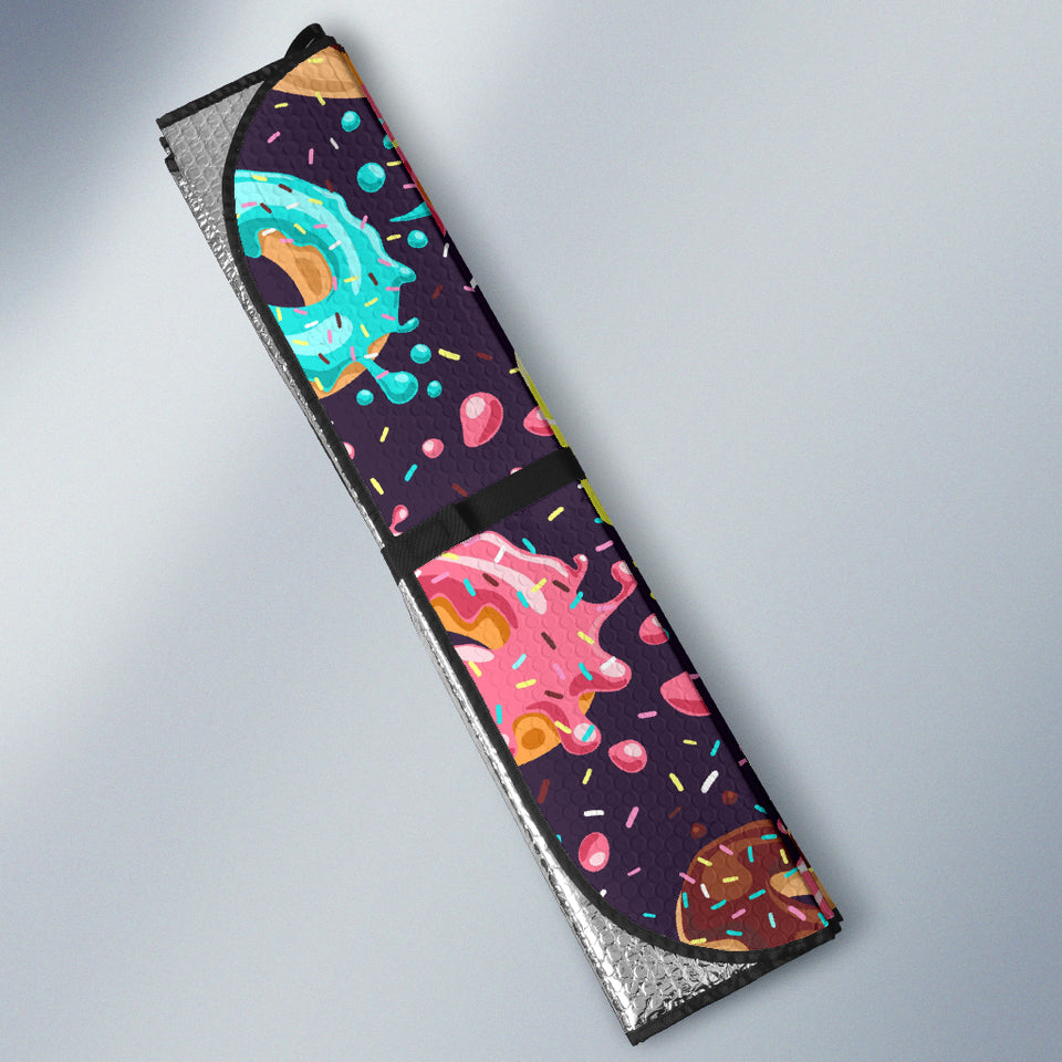 Colorful Donut Glaze Pattern Car Sun Shade