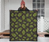 Hop Pattern Black Background Premium Quilt