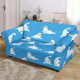 Cute Sea Lion Seal Pattern Background Loveseat Couch Slipcover