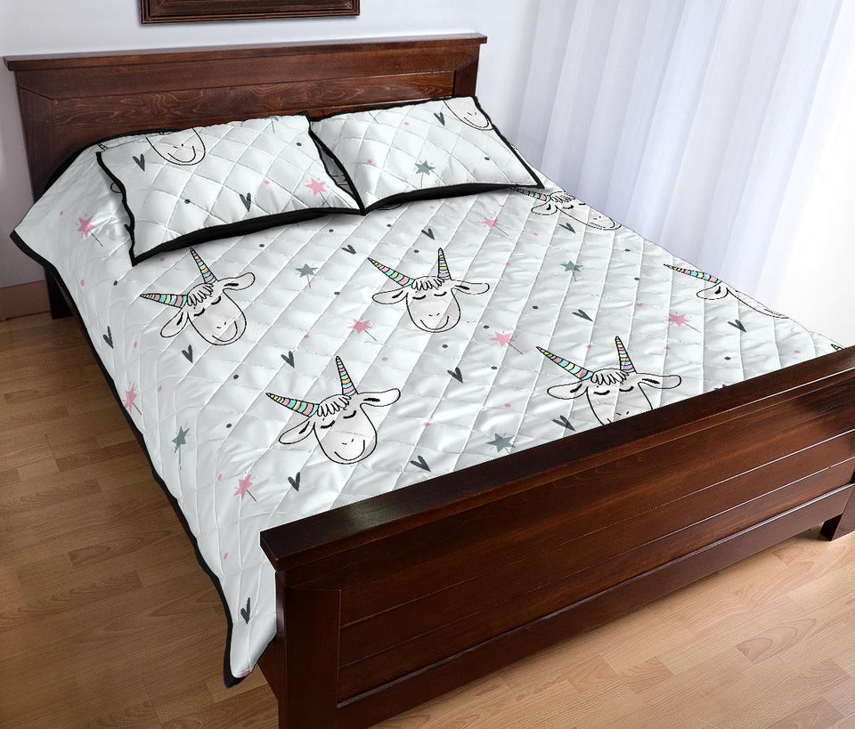 Cute goat design pattern Quilt Bed Set