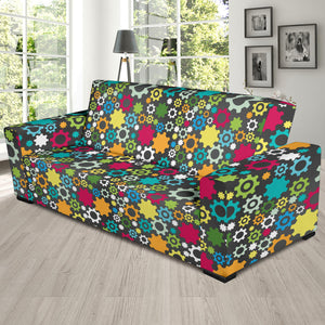 Gear Pattern Print Design 03 Sofa Slipcover