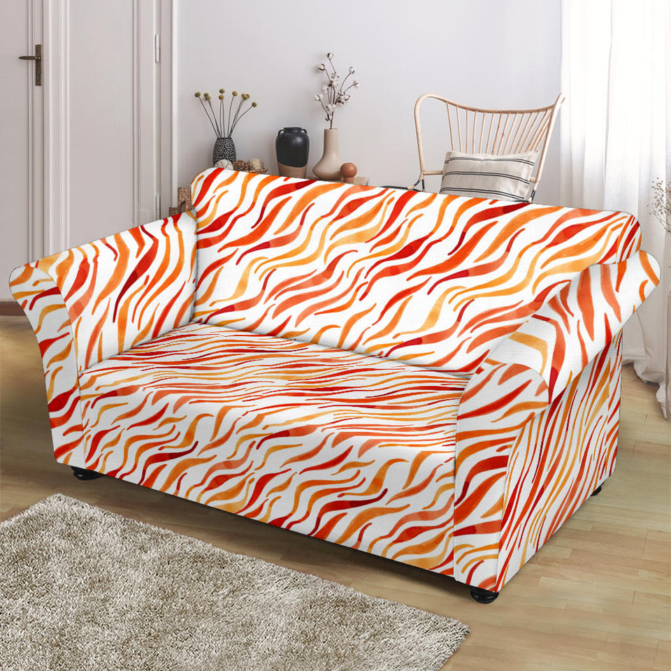 Fire Flame Watercolor Pattern Loveseat Couch Slipcover