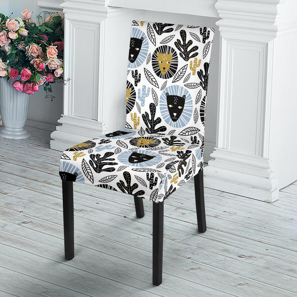 Lion Pattern Print Design 05 Dining Chair Slipcover