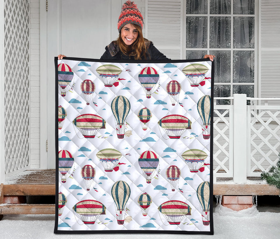 Hot Air Balloon Pattern Premium Quilt