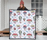 Hot Air Balloon Pattern Premium Quilt