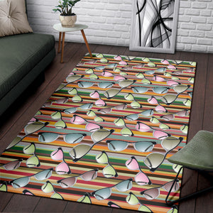 Sun Glasses Pattern Print Design 02 Area Rug